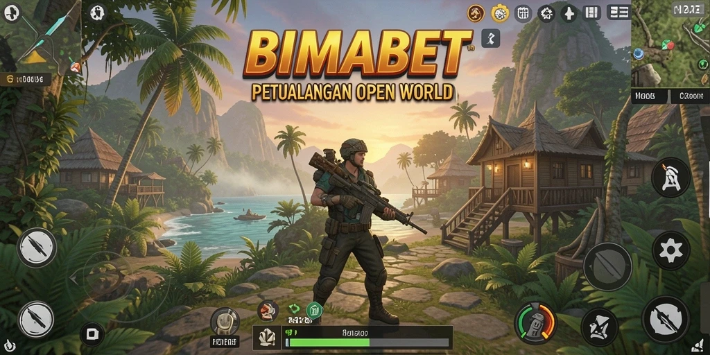 Tangkapan layar gameplay <strong>BIMABET</strong> menunjukkan petualangan seru di dunia terbuka.