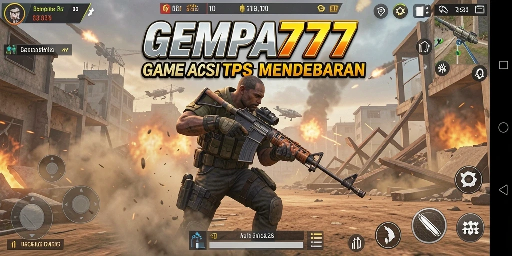 Tampilan gameplay seru dari GEMPA777 dalam mode TPS yang mendebarkan.
