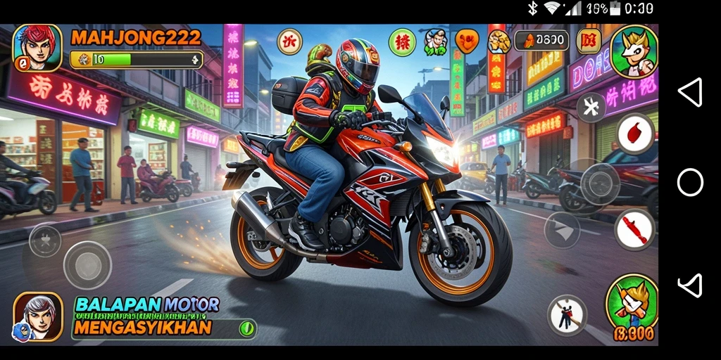 Gameplay seru balapan motor di MAHJONG222 yang menguji kecepatan dan keterampilan.