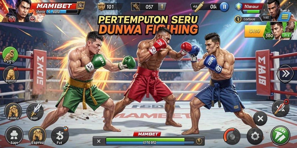 Tampilan gameplay MAMIBET yang menegangkan dalam pertarungan Fighting.