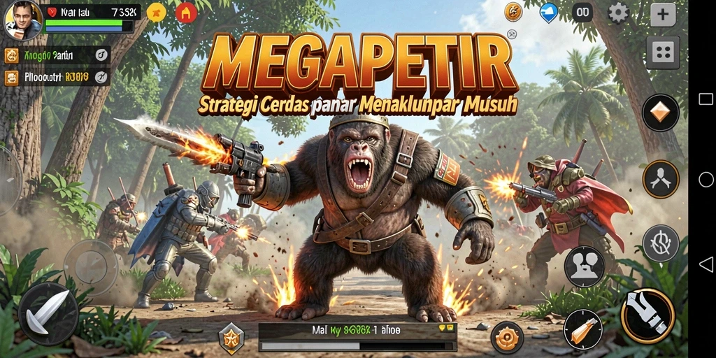 Tampilan gameplay MEGAPETIR yang menegangkan dan strategis.