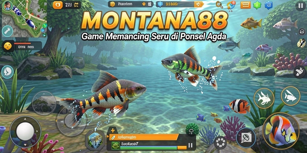 Tampilan gameplay memancing yang seru dan mendebarkan di MONTANA88.