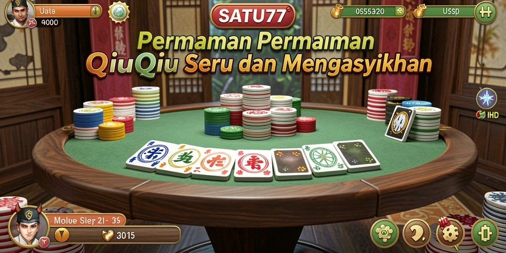 Tampilan gameplay QiuQiu yang seru di SATU77.