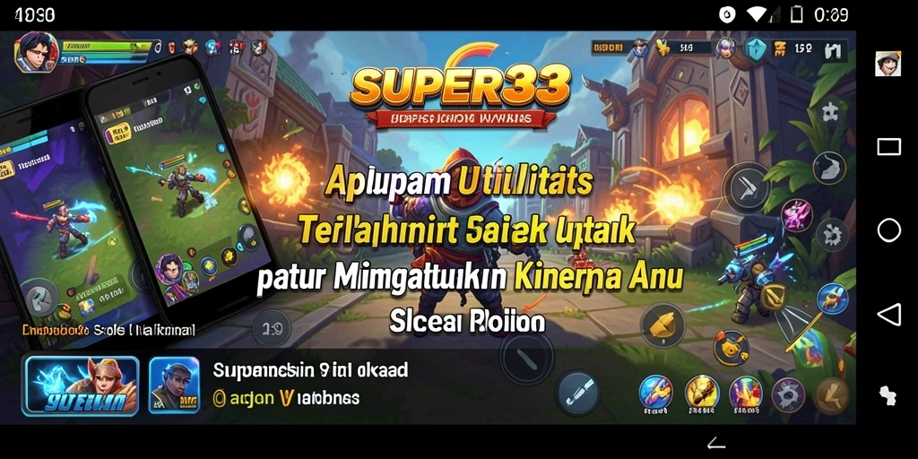 Tampilan utama SUPER33 menunjukkan antarmuka pengguna yang sederhana dan fungsional.