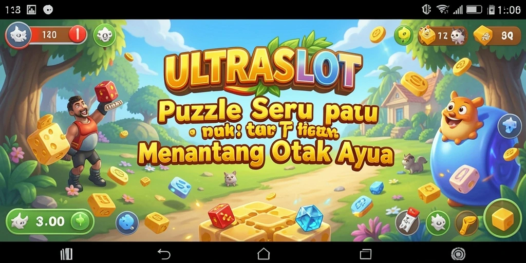 Tampilan gameplay ULTRASLOT dengan berbagai puzzle menarik.