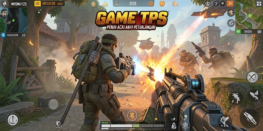 Screenshot gameplay WISNU123 menunjukkan aksi seru dalam pertempuran.